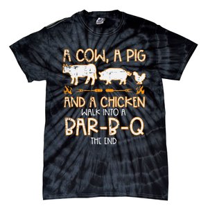 Cow Pig Chicken Walk Bar B Q Bbq Barbecue Grilling Tie-Dye T-Shirt