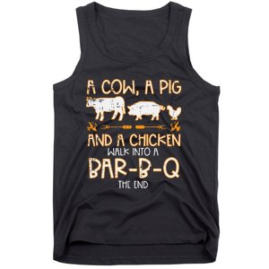 Cow Pig Chicken Walk Bar B Q Bbq Barbecue Grilling Tank Top