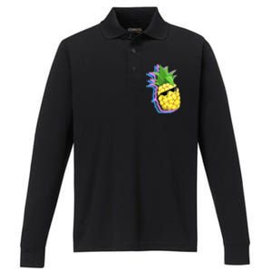 Cool Pineapple Performance Long Sleeve Polo