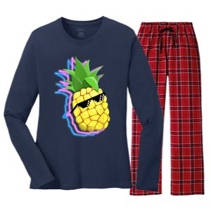 Cool Pineapple Women's Long Sleeve Flannel Pajama Set 