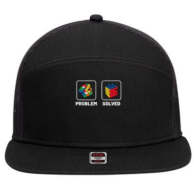 Competitive Puzzle Cube Problem Solved Speed Cubing 7 Panel Mesh Trucker Snapback Hat
