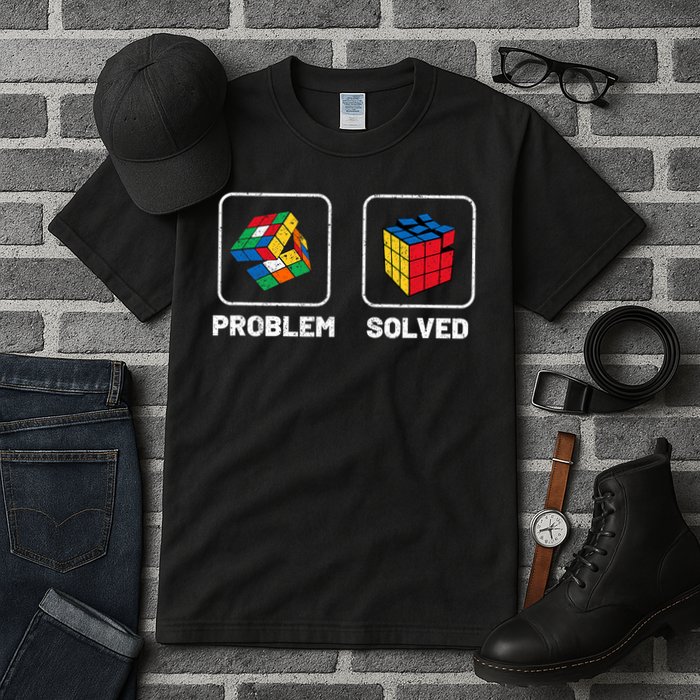 Competitive Puzzle Cube Problem Solved Speed Cubing Tall T-Shirt