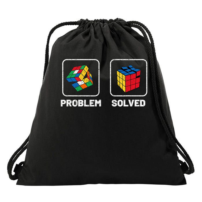 Competitive Puzzle Cube Problem Solved Speed Cubing Drawstring Bag