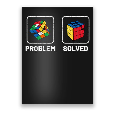 Competitive Puzzle Cube Problem Solved Speed Cubing Poster