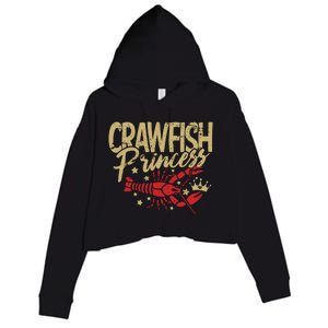 Crawfish Princess Cajun Boil Crayfish Party Wo Girl Crop Fleece Hoodie