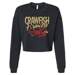 Crawfish Princess Cajun Boil Crayfish Party Wo Girl Cropped Pullover Crew