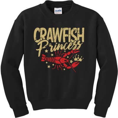 Crawfish Princess Cajun Boil Crayfish Party Wo Girl Kids Sweatshirt