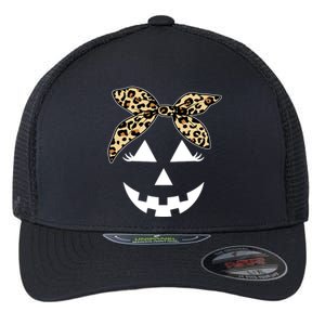 Cheetah Pumpkin Cute Halloween Flexfit Unipanel Trucker Cap