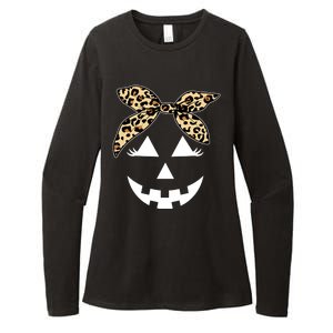 Cheetah Pumpkin Cute Halloween Womens CVC Long Sleeve Shirt