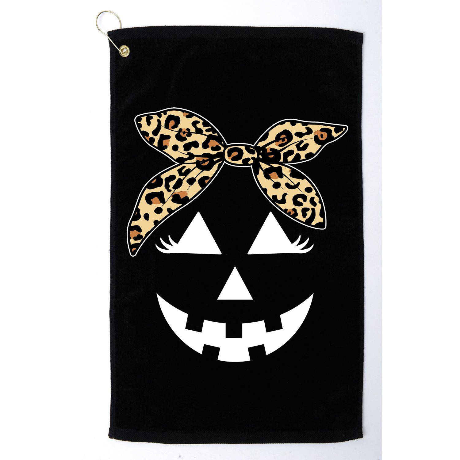 Cheetah Pumpkin Cute Halloween Golf Towel