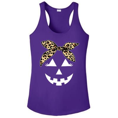 Cheetah Pumpkin Cute Halloween Ladies PosiCharge Competitor Racerback Tank