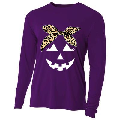 Cheetah Pumpkin Cute Halloween Cooling Performance Long Sleeve Crew