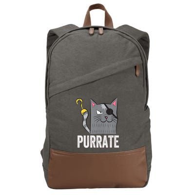 Cat Pirate Cats Halloween Cat Lover Gift Cotton Canvas Backpack
