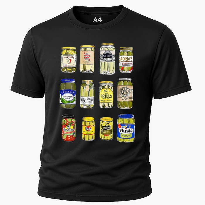 Canned Pickles Canning Season Pickle Jar Lovers Cooling Performance Crew T-Shirt
