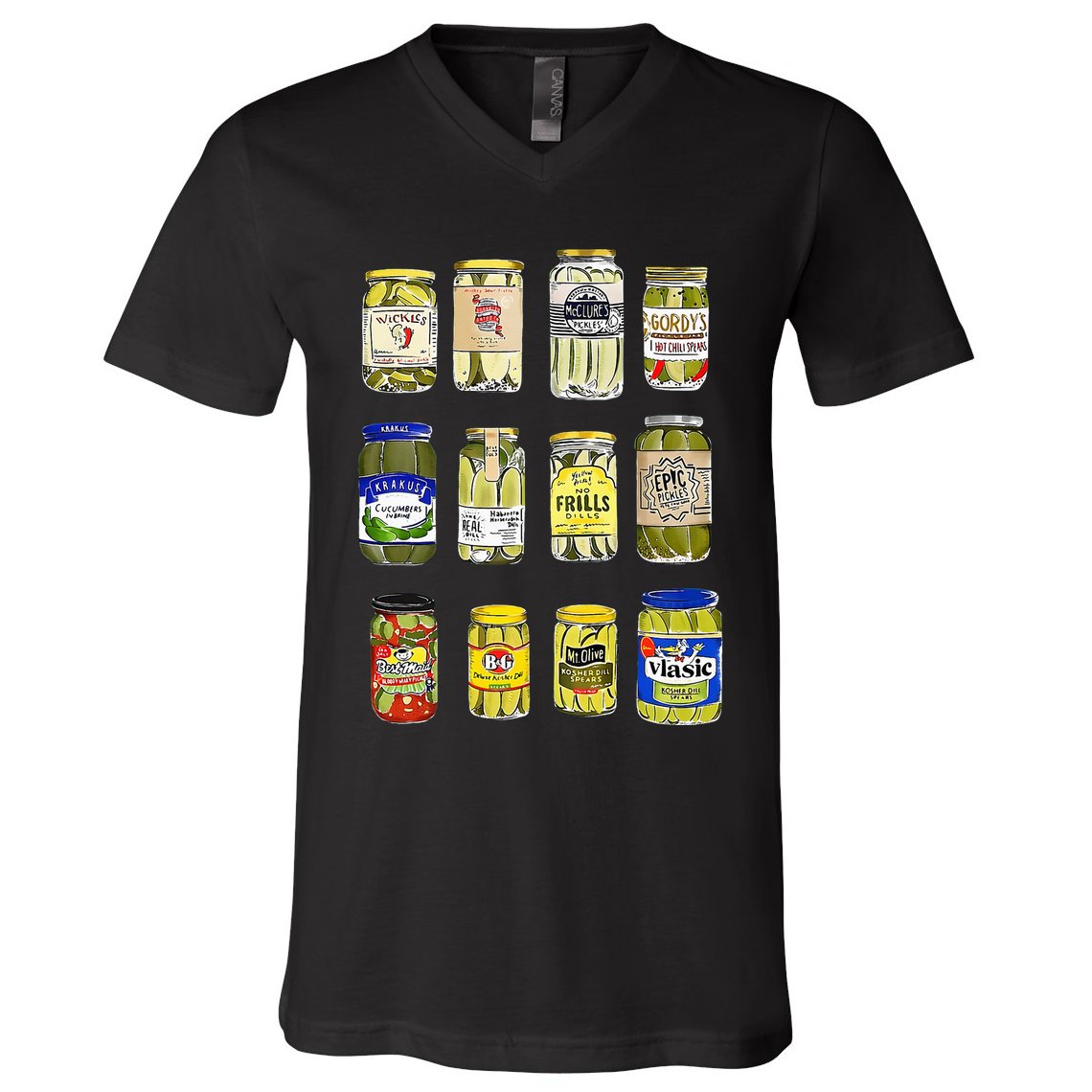 Canned Pickles Canning Season Pickle Jar Lovers V-Neck T-Shirt