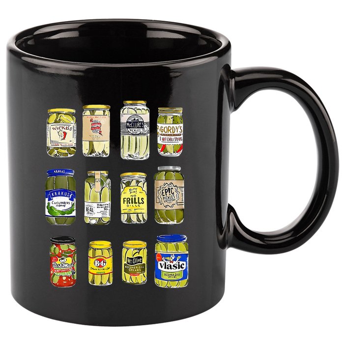 Canned Pickles Canning Season Pickle Jar Lovers 11oz C Handle Ceramic Mug
