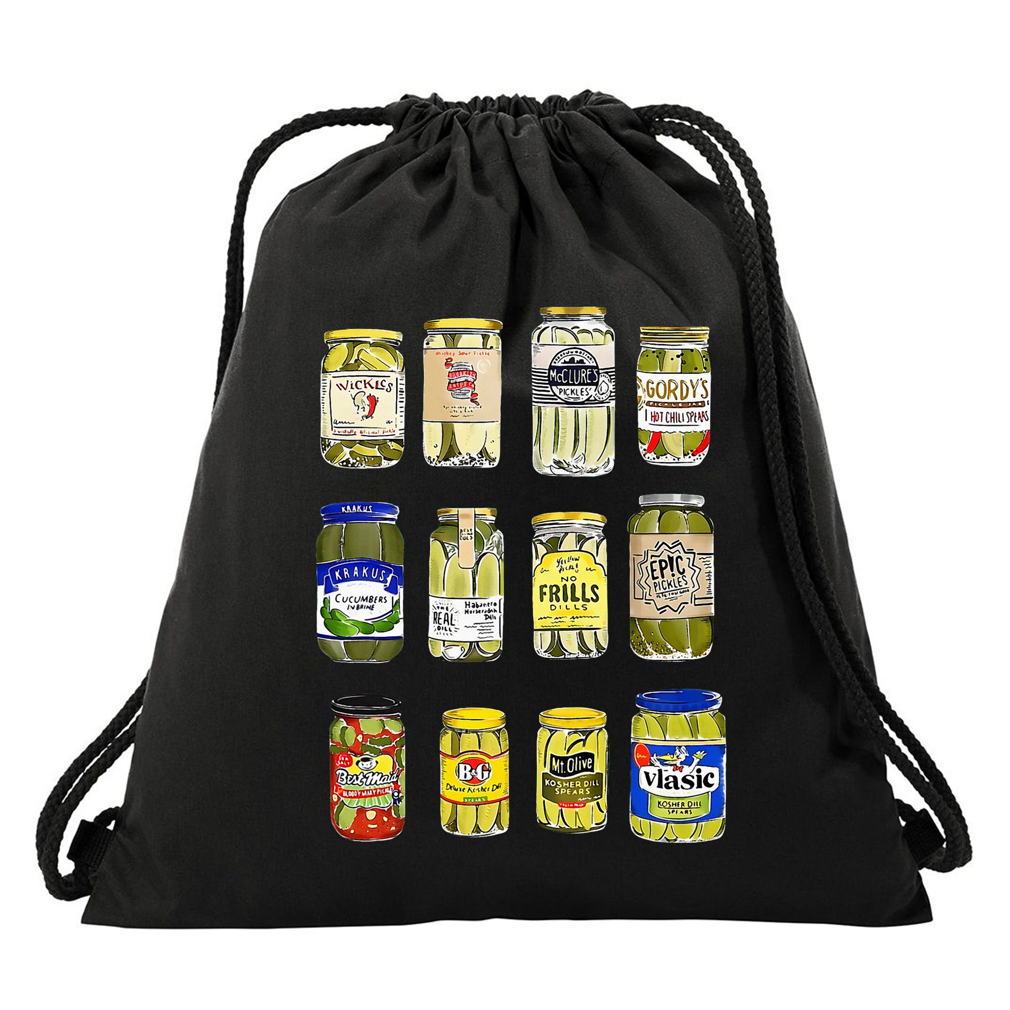 Canned Pickles Canning Season Pickle Jar Lovers Drawstring Bag