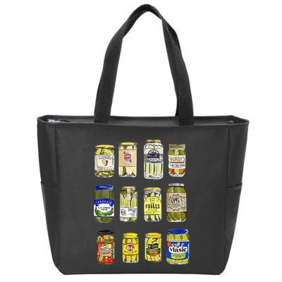 Canned Pickles Canning Season Pickle Jar Lovers Zip Tote Bag