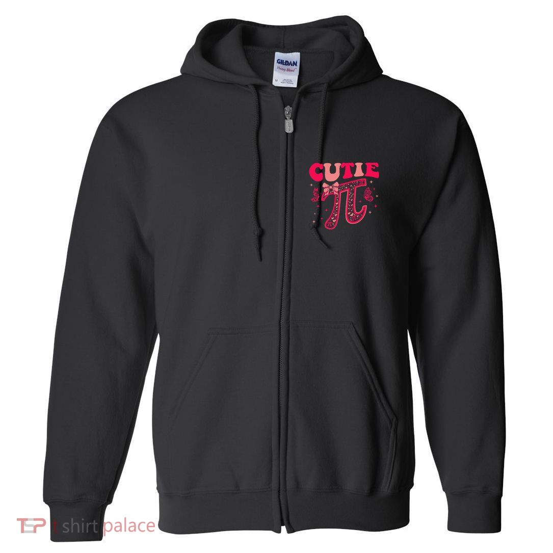 Cutie Pi Coquette Bow Women Math Teacher Pi Day Full Zip Hoodie