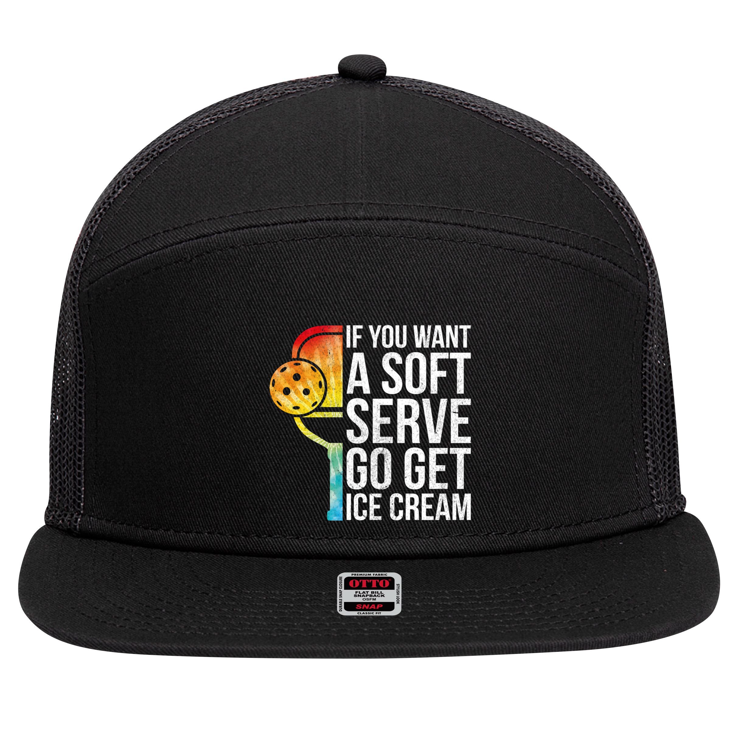 Cool Pickleball Coach Pun Funny Pickleball Gift 7 Panel Mesh Trucker Snapback Hat