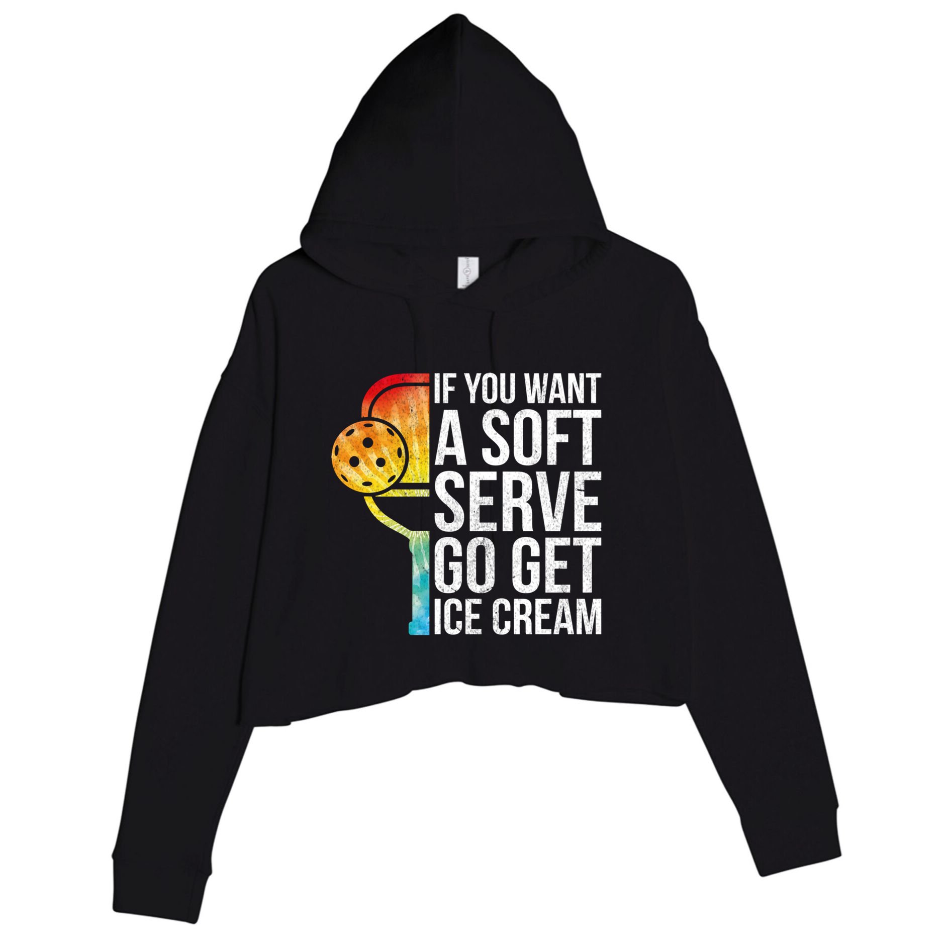 Cool Pickleball Coach Pun Funny Pickleball Gift Crop Fleece Hoodie