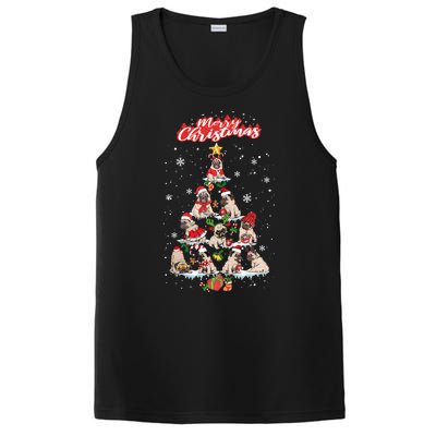 Cute Pugs Christmas Tree With Lover PosiCharge Competitor Tank