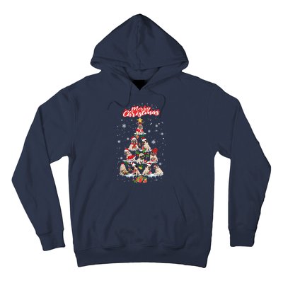 Cute Pugs Christmas Tree With Lover Hoodie