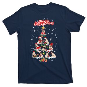 Cute Pugs Christmas Tree With Lover T-Shirt