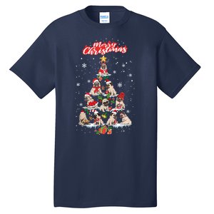 Cute Pugs Christmas Tree With Lover Tall T-Shirt