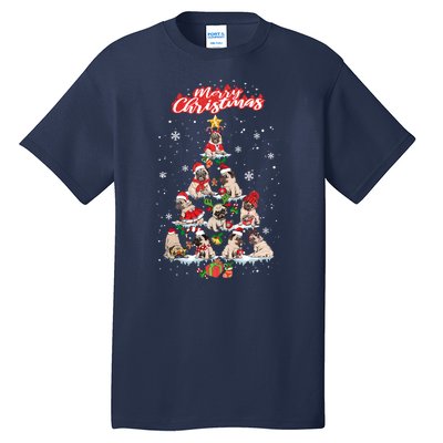 Cute Pugs Christmas Tree With Lover Tall T-Shirt