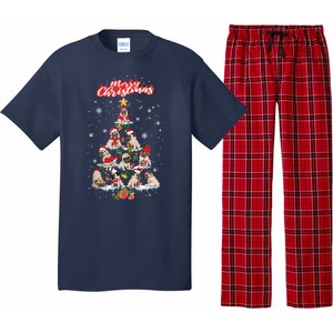 Cute Pugs Christmas Tree With Lover Pajama Set