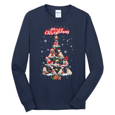 Cute Pugs Christmas Tree With Lover Tall Long Sleeve T-Shirt