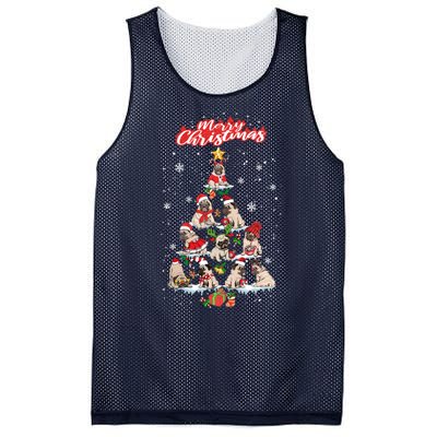 Cute Pugs Christmas Tree With Lover Mesh Reversible Basketball Jersey Tank