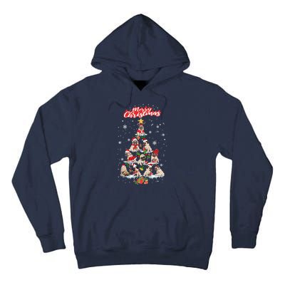 Cute Pugs Christmas Tree With Lover Tall Hoodie