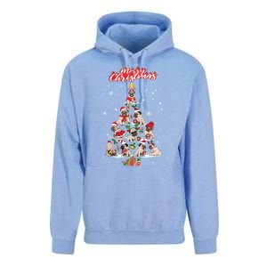 Cute Pugs Christmas Tree With Lover Unisex Surf Hoodie