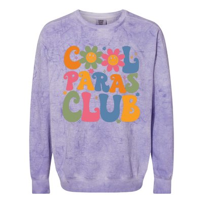 Cool Paras Club Paraprofessional Paraeducator Back To School Colorblast Crewneck Sweatshirt