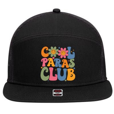 Cool Paras Club Paraprofessional Paraeducator Back To School 7 Panel Mesh Trucker Snapback Hat