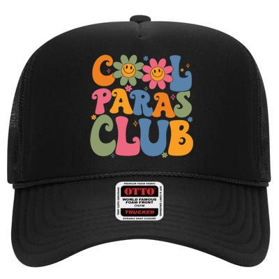 Cool Paras Club Paraprofessional Paraeducator Back To School High Crown Mesh Back Trucker Hat