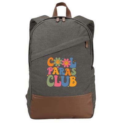 Cool Paras Club Paraprofessional Paraeducator Back To School Cotton Canvas Backpack