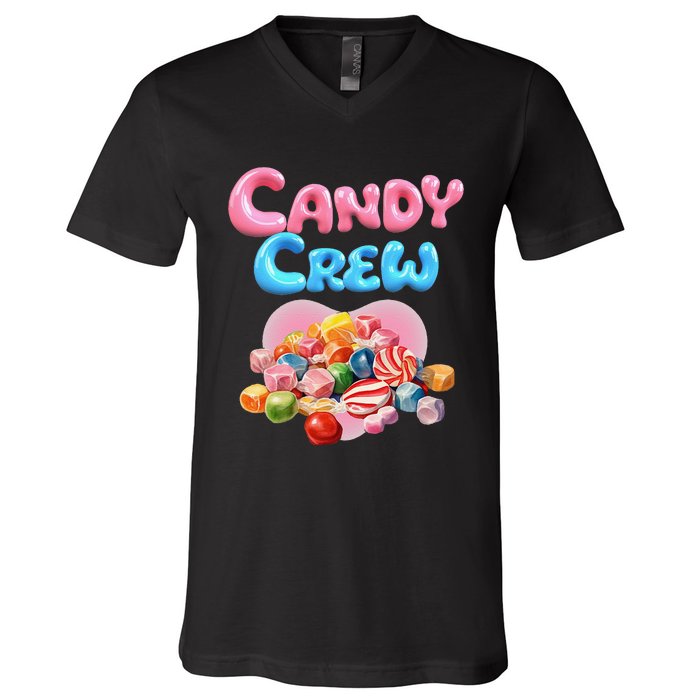 Candy Party Crew Lover Halloween Party Cute Trick Or Treat. V-Neck T-Shirt