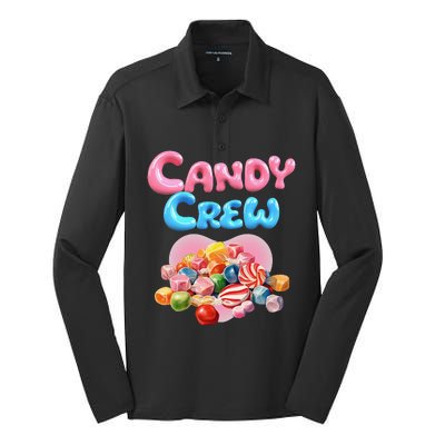 Candy Party Crew Lover Halloween Party Cute Trick Or Treat. Silk Touch Performance Long Sleeve Polo