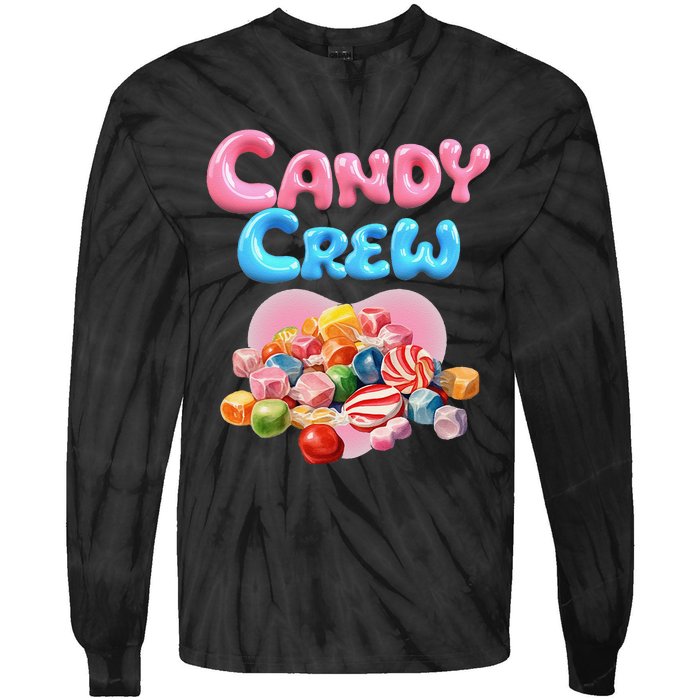 Candy Party Crew Lover Halloween Party Cute Trick Or Treat. Tie-Dye Long Sleeve Shirt