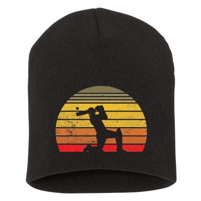 Cricket Player Cricket Sport Vintage Cricket Short Acrylic Beanie