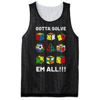 Competitive Puzzle Cube Gotta Solve Em All Speed Cubing Mesh Reversible Basketball Jersey Tank