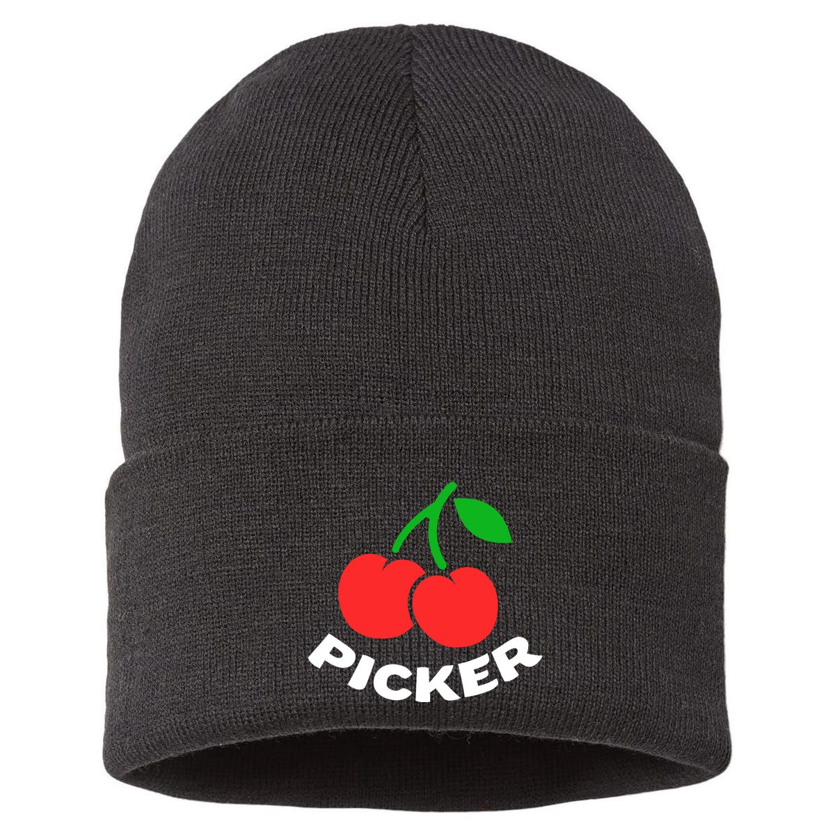 Cherry Picker Cherries Fruit Picking Sustainable Knit Beanie