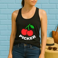 Cherry Picker Cherries Fruit Picking Womens Tank Top