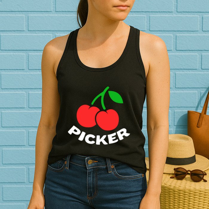 Cherry Picker Cherries Fruit Picking Womens Tank Top