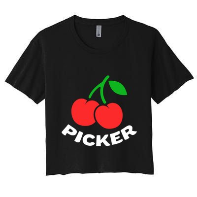 Cherry Picker Cherries Fruit Picking Crop Top