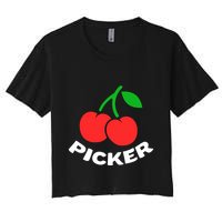 Cherry Picker Cherries Fruit Picking Women's Crop Top Tee