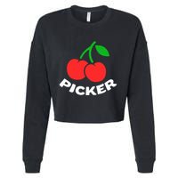 Cherry Picker Cherries Fruit Picking Cropped Pullover Crew